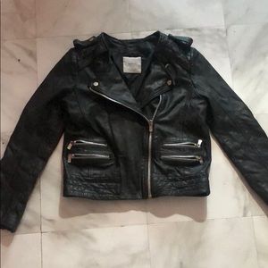 Mango genuine leather jacket